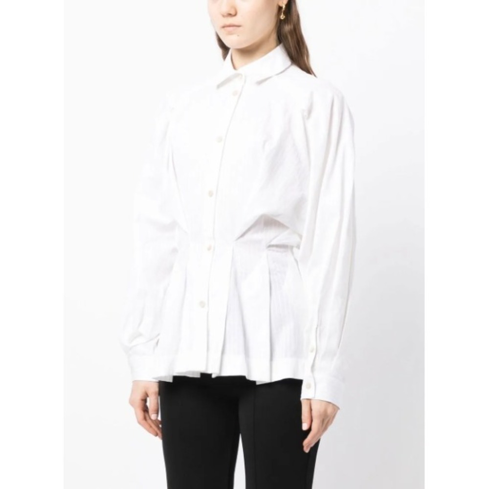 Palmer Harding Gathered Waist Shirt Womens UK 6 US 0/2 Sculpted Hourglass White